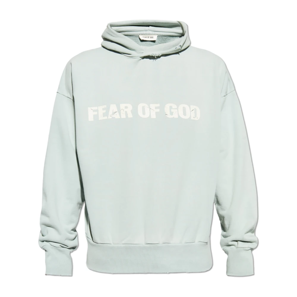 Fear Of God, Hoodies, male, Blue, Size: XL Hooded Sweatshirt