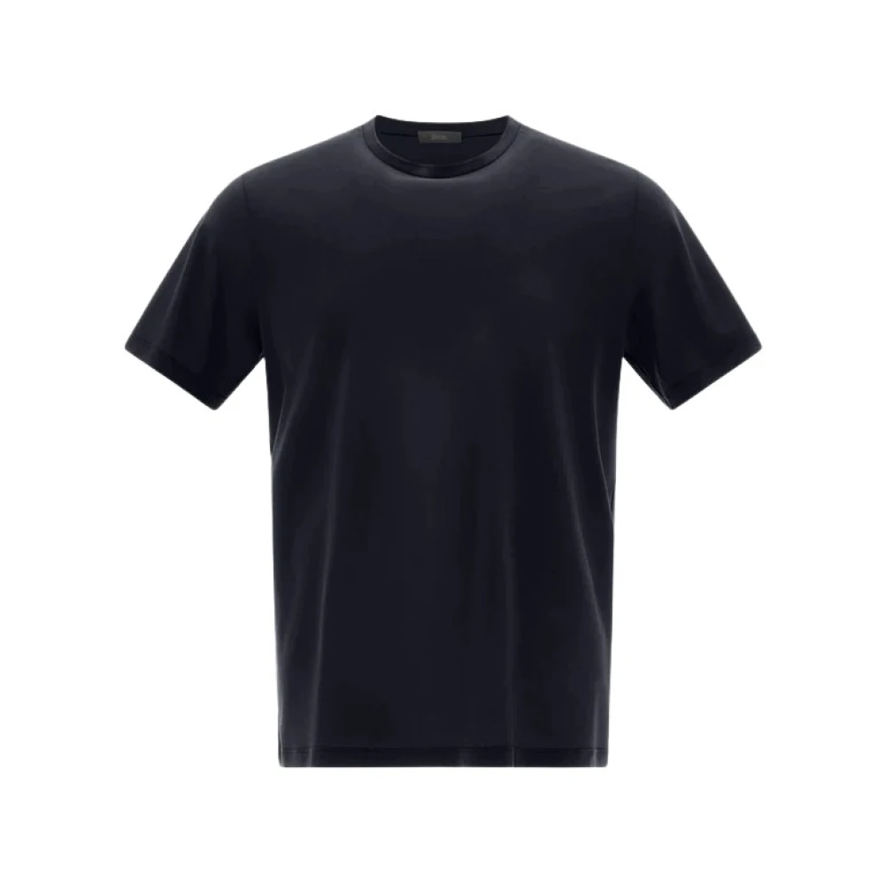 Herno Mannelijk Blauw Tops Heren, L, Katoen, Jersey Crepe T-Shirt