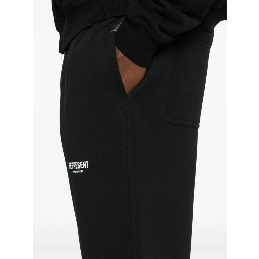 Represent Zwarte katoenen sportieve joggers met logo Black Heren