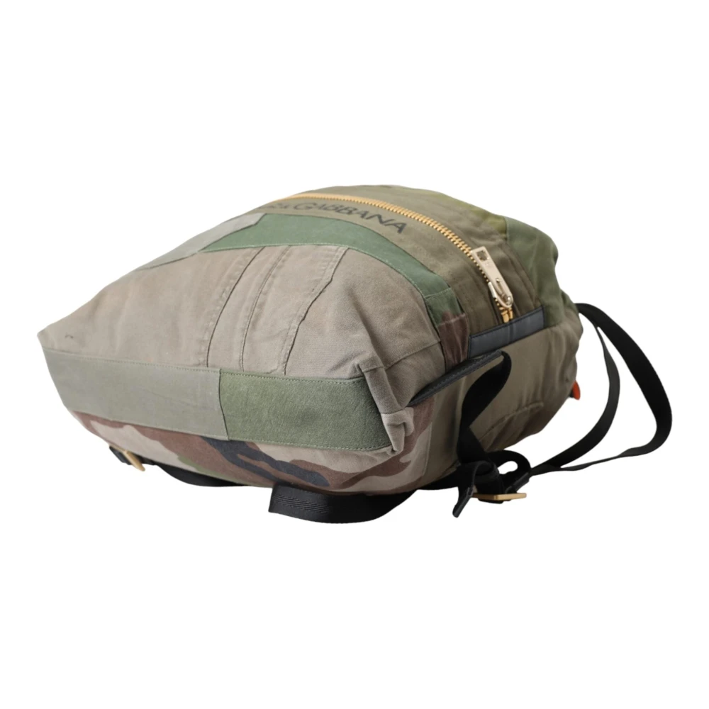 Dolce & Gabbana Camouflage Patchwork Rugzak Tas Green Heren