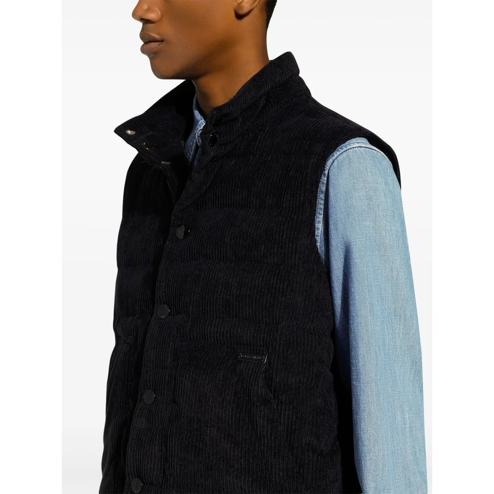 Dolce & Gabbana Zwarte mouwloze jas vest Black Heren