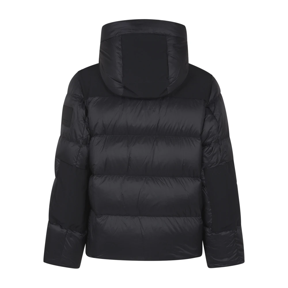 Burberry Zwarte Gewatteerde Nylon Jas met Afneembare Mouwen Black Heren