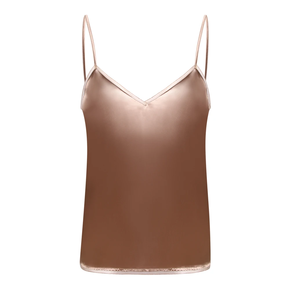 Fabiana Filippi Kvinno Brun Toppar Dam, Xs, Satäng, Satin Lingerie Top