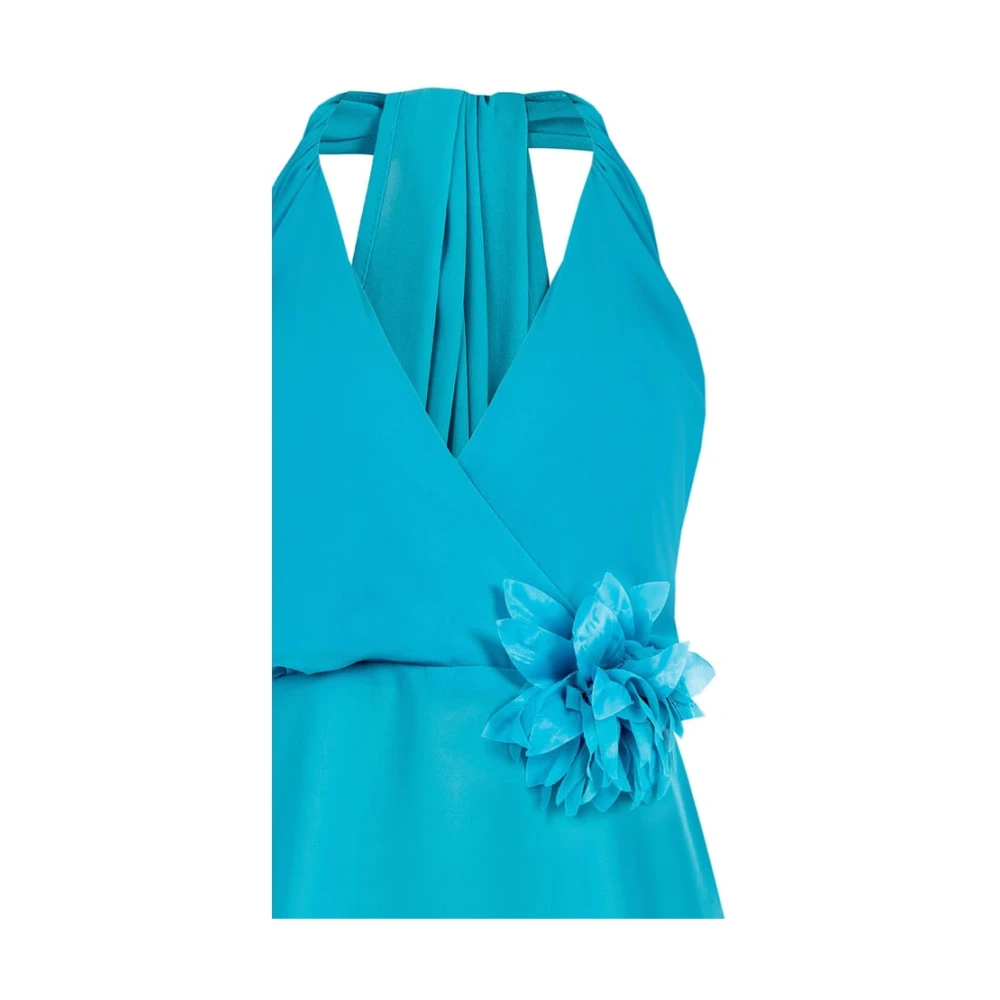 RINASCIMENTO Bloemenbroche Georgette Top Blue Dames