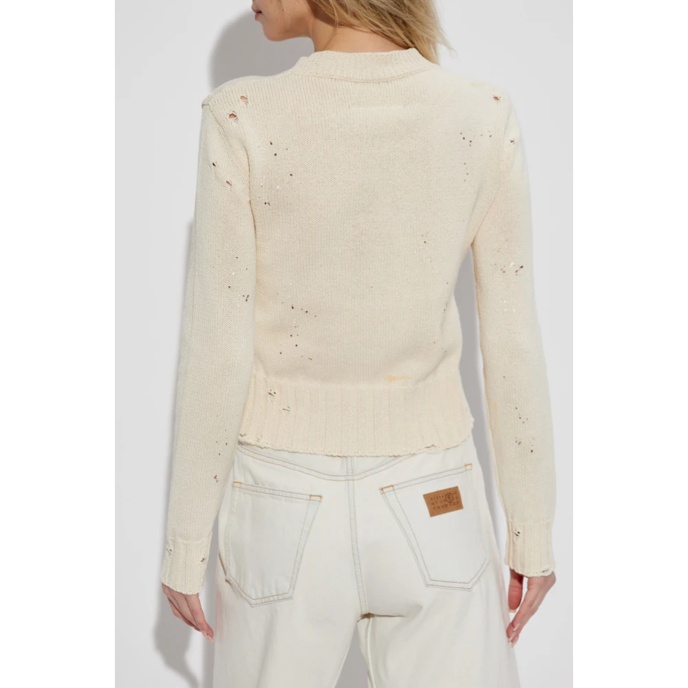 MM6 Maison Margiela Trui met vintage-effect Beige Dames
