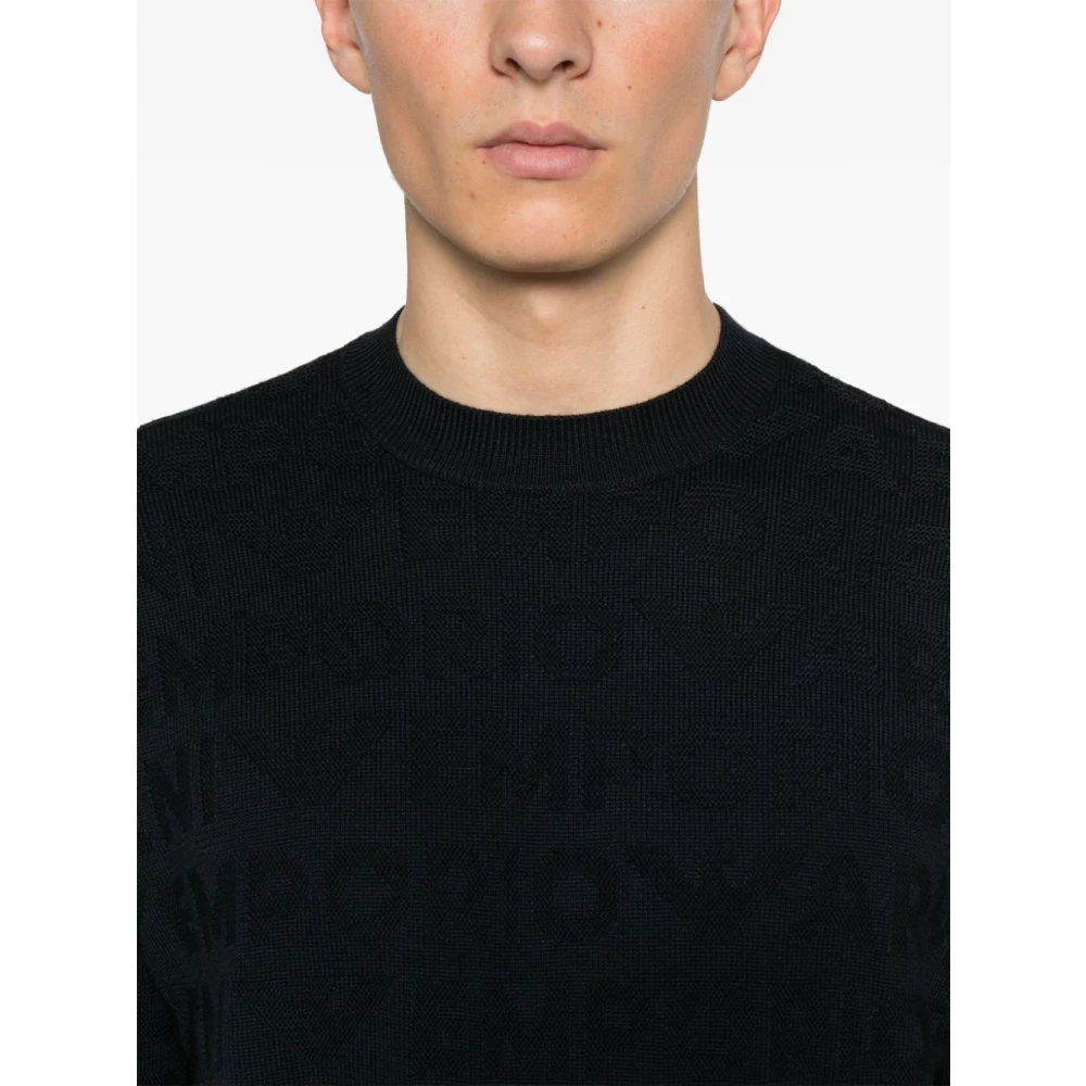 Emporio Armani Luxe gebreide kleding voor mannen Black Heren