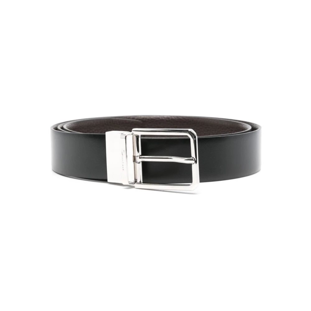 Santoni Zwarte NorHeren Riem Black Heren