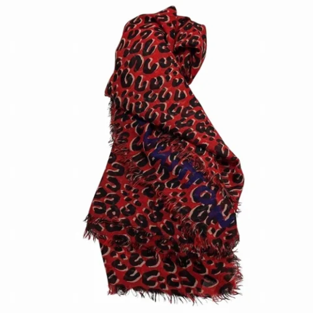 Louis Vuitton Vintage Pre-owned Cashmere scarves Red Dames