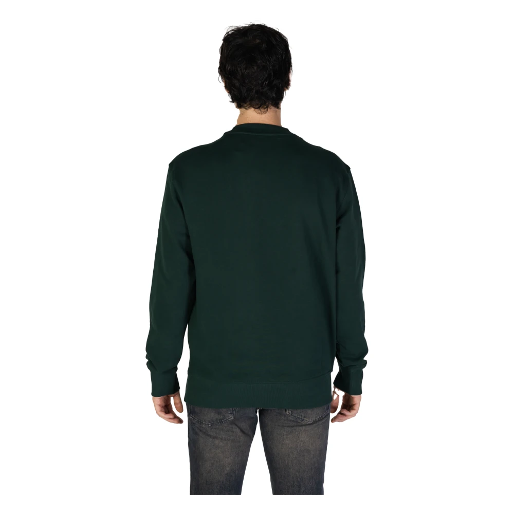 Hugo Boss Katoenen Hoodless Sweatshirt Lente Zomer Collectie Green Heren