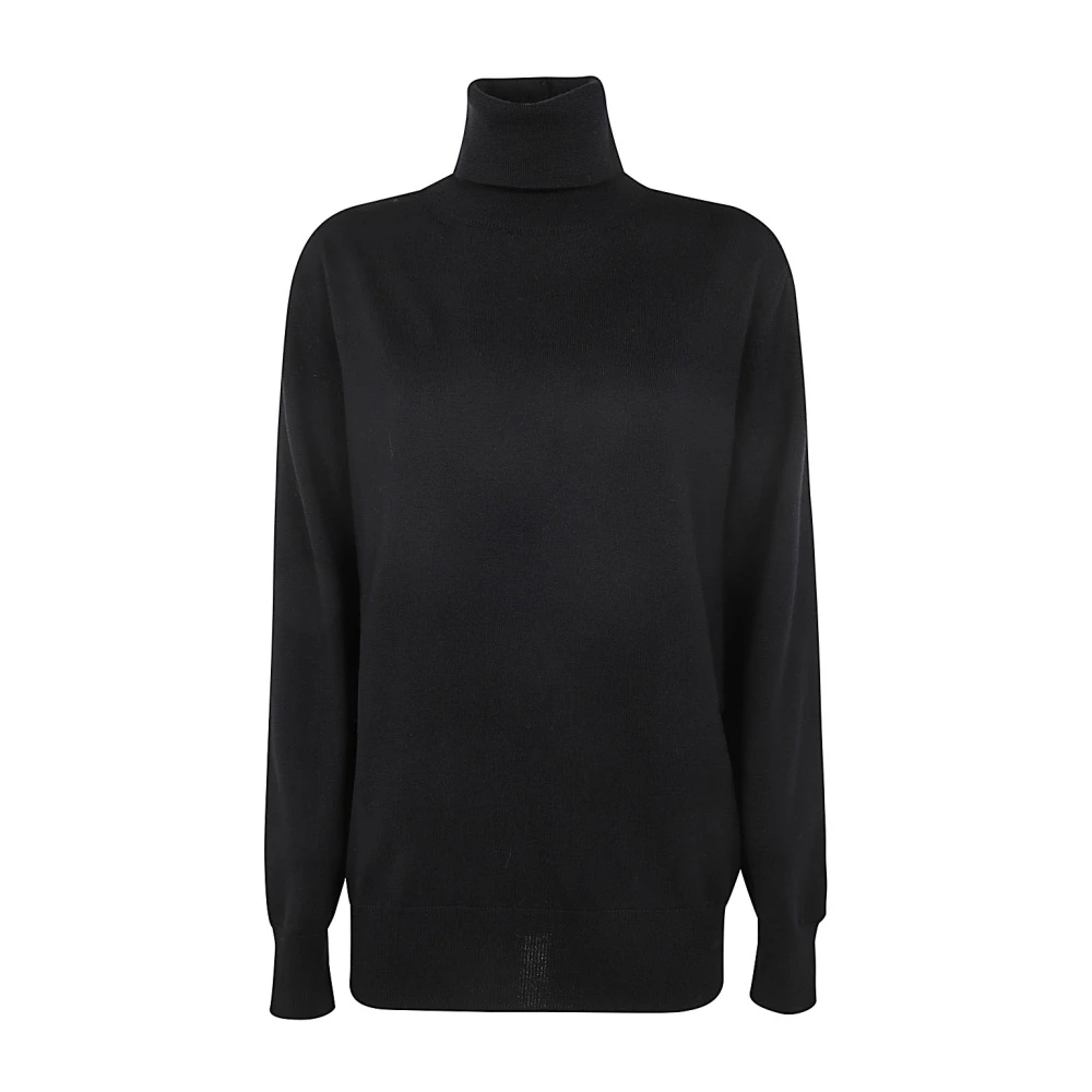 Jil Sander Merino High Neck Jumper Black Dames