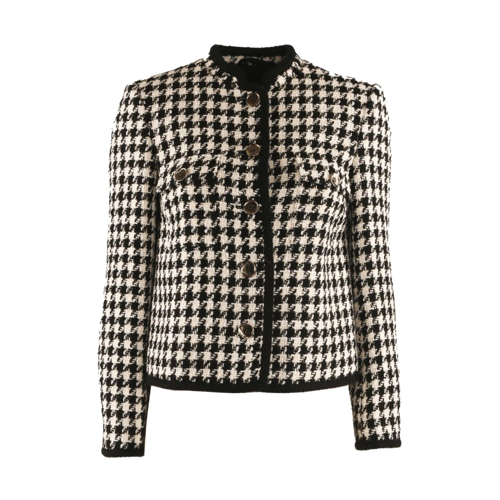Pennyblack Katoenen blazer met pied de poule patroon Black Dames