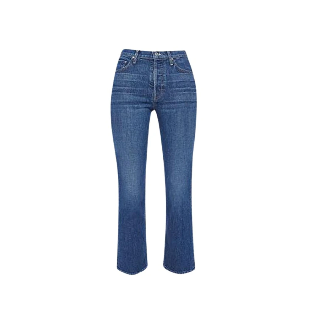 Mother High-waisted Straight Leg Jeans Blue Dames