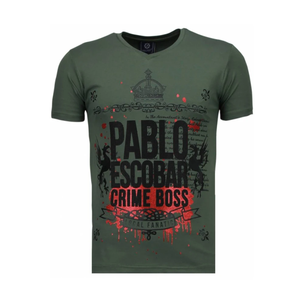 Pablo Escobar Boss Rhinestone - Herre T-Skjorte - 5082G