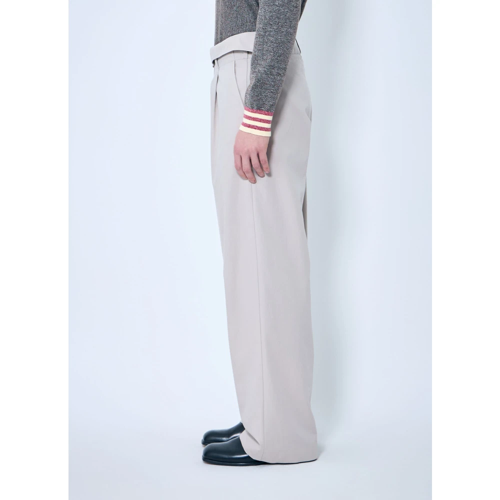 Kiko Kostadinov Fold-over Plain Weave Broek White Heren
