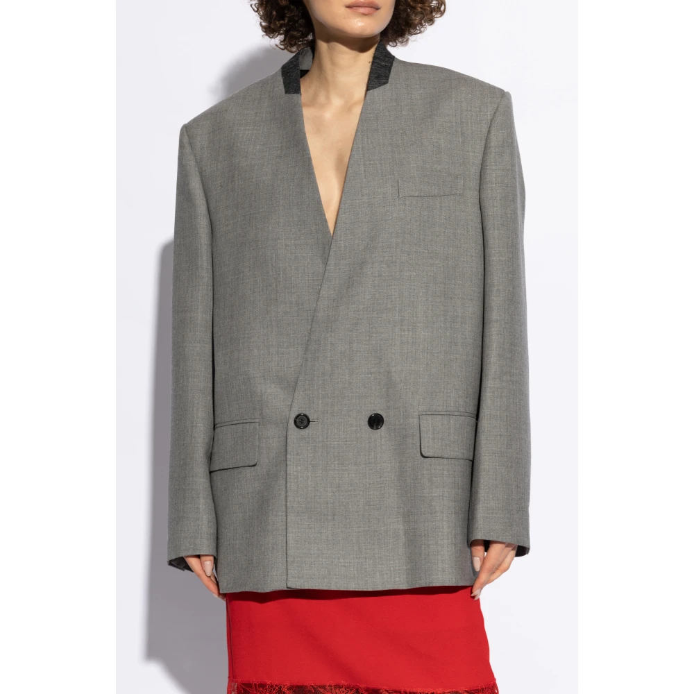 Moschino Double-breasted losvallende blazer Gray Dames