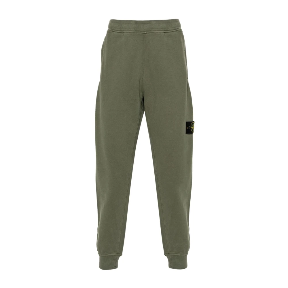 Stone Island Groene broek met kompasbadge Green Heren