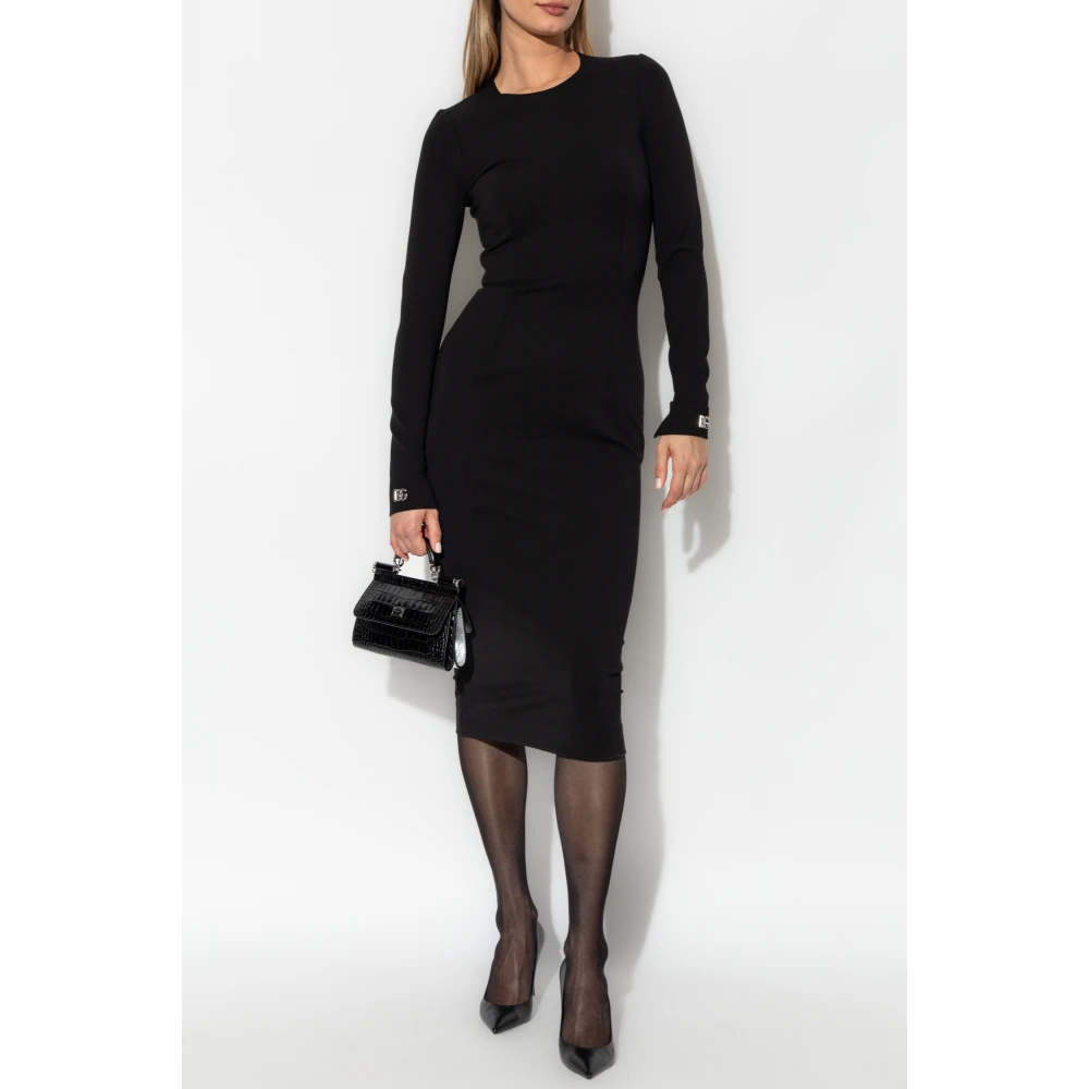 Dolce & Gabbana Jurk met lange mouwen Black Dames