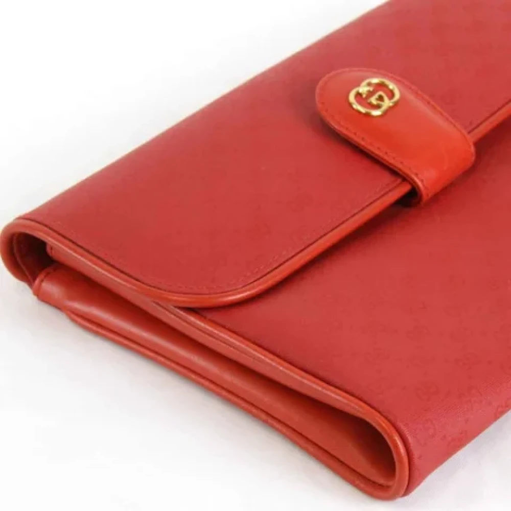 Gucci Vintage Pre-owned Leather clutches Red Dames