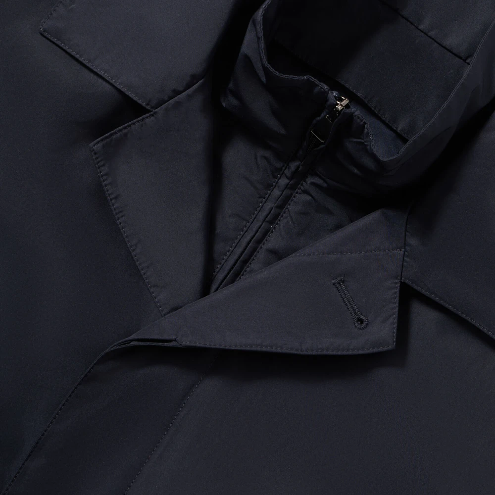 Brooks Brothers Convertible Collar Trenchcoat Blue Heren