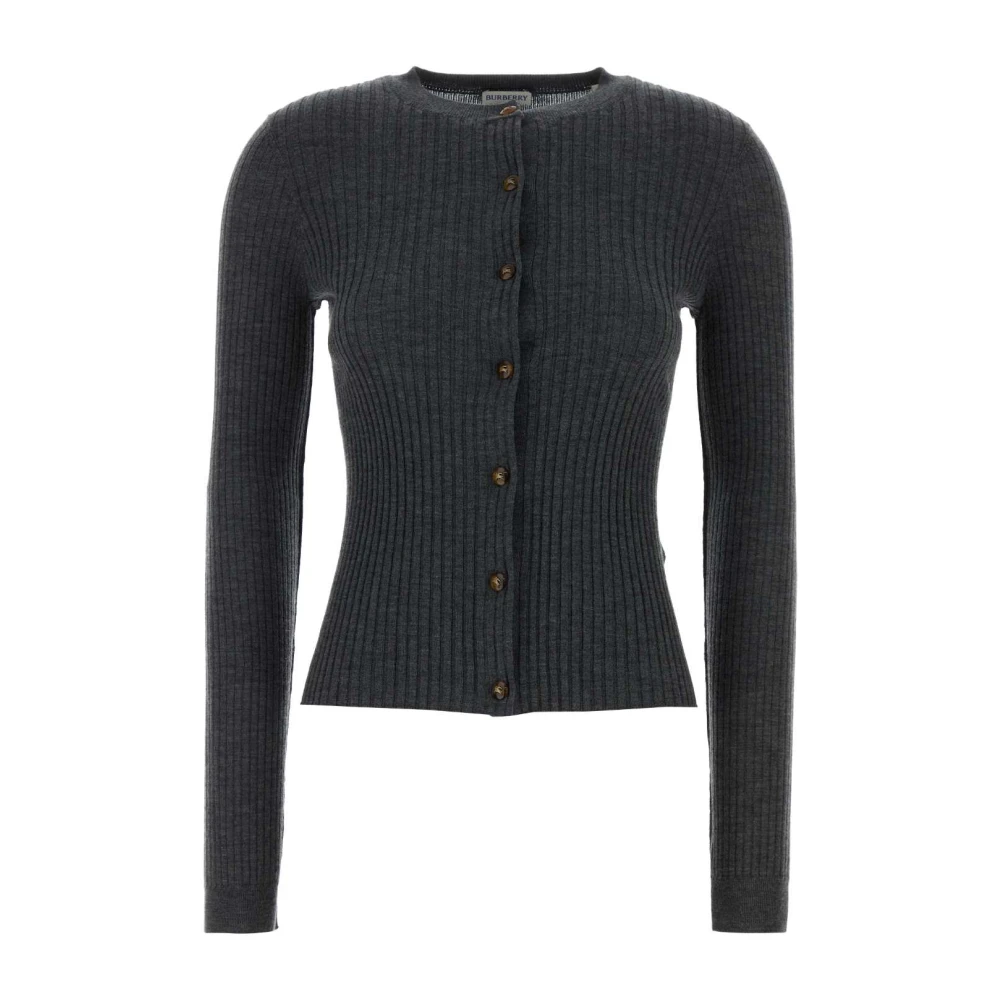 Burberry Gray Cashmere Cardigan - Female - Cashmere Knitwear - M - Knitwear