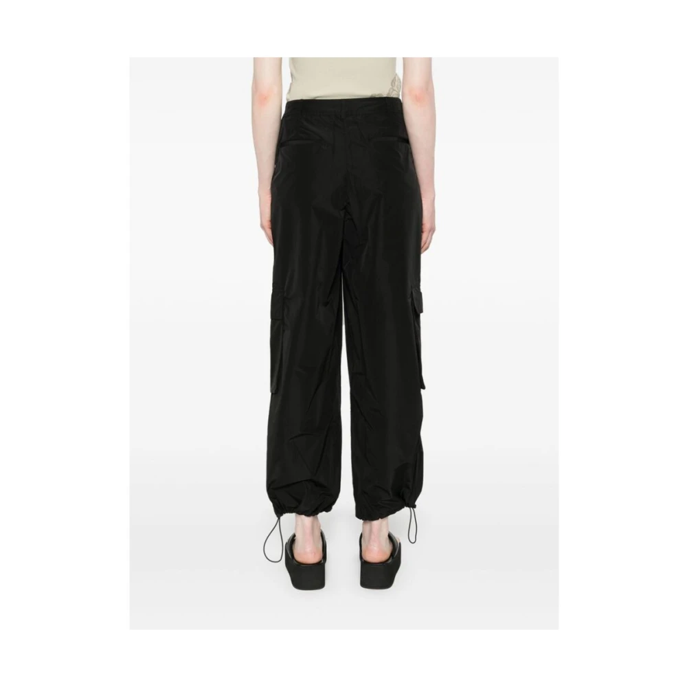 Stine Goya Zwarte Cargo Broek met Trekkoordzoom Black Dames