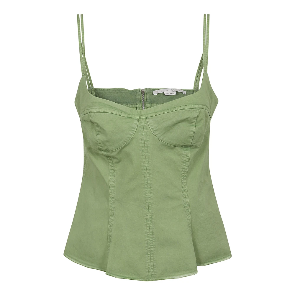 Stella Mccartney Peplum Top in Garment Dyed Stijl Green Dames