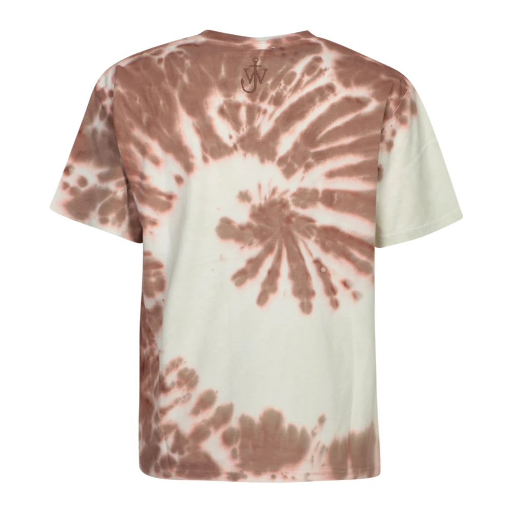 JW Anderson Bruine Kat Print Tie-Dye T-shirt Brown Heren