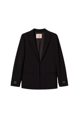 Elegant Milano-Stickad Blazer med Raffinerade Detaljer