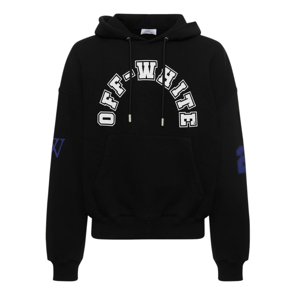 Off White Logo Hoodie Sweatshirt Zwart Wit Black Heren