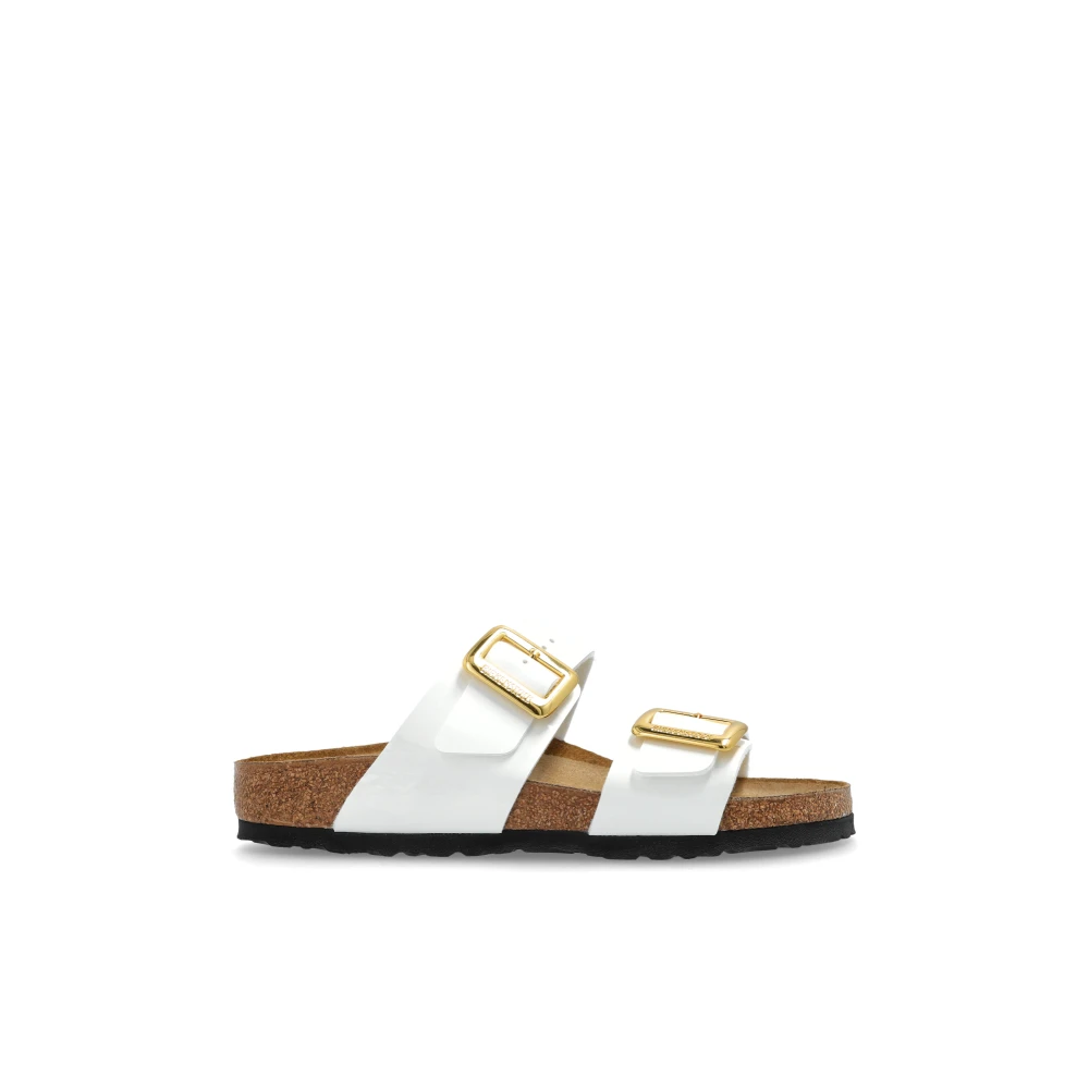 Birkenstock Women's White Slides Sydney Cushion Buckle - Sliders - 5 Uk - Shoes
