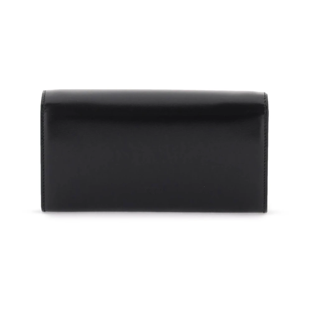 Jimmy Choo Mini Avenue Schoudertas van Leer met Gouden Metalen Monogram Applicatie Black Dames