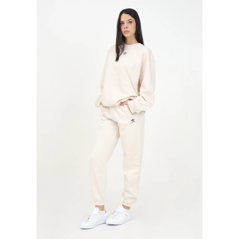 adidas Originals Witte Fleece Losse Sportbroek White Dames