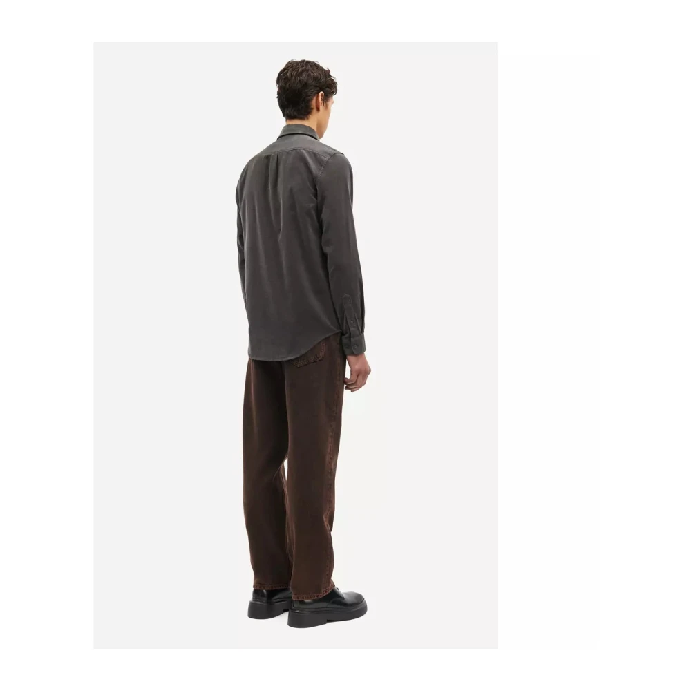 Samsøe Corduroy Regular Fit Overhemd met Knoopsluiting Brown Heren