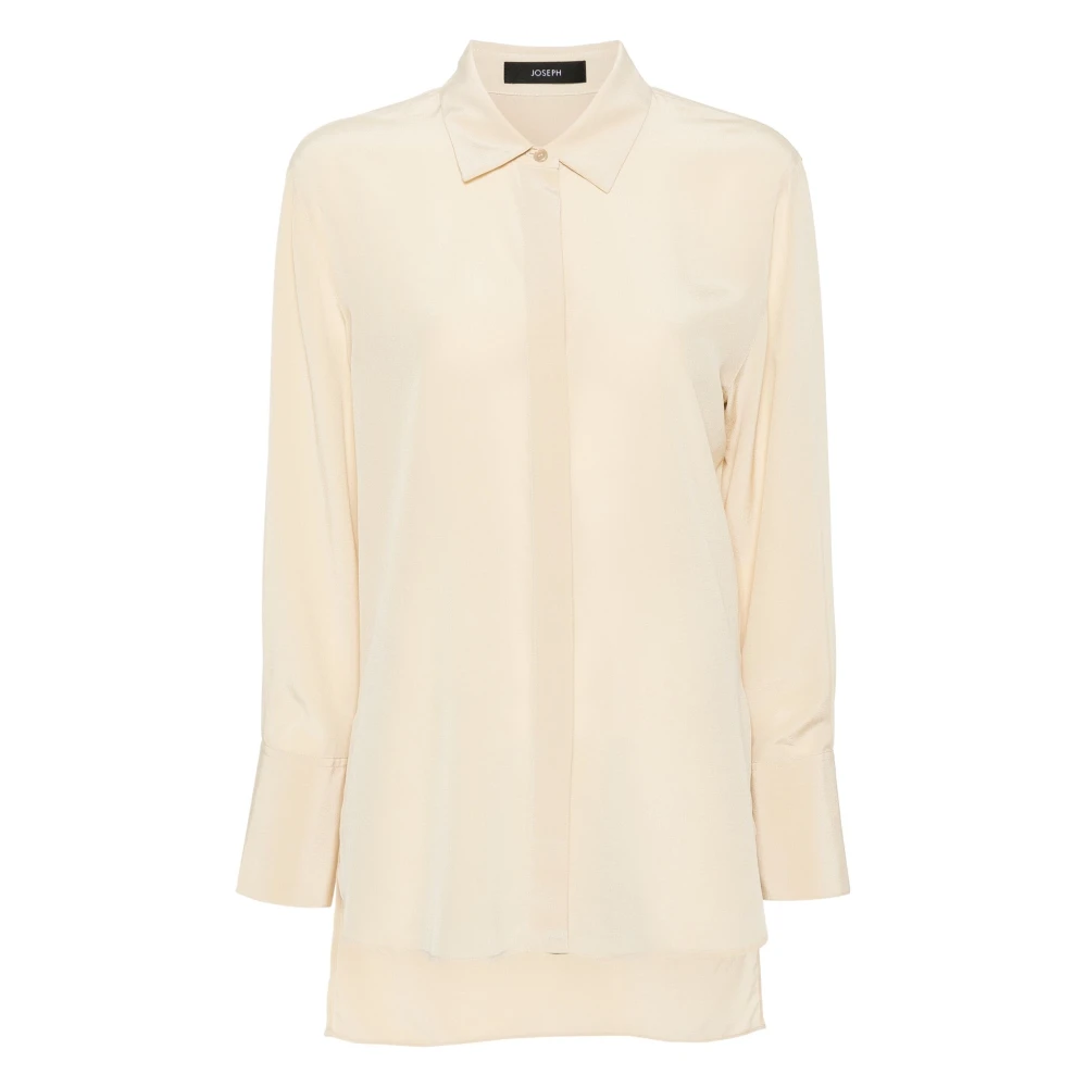 Joseph Zijden Beige Blouse met Lange Mouwen Beige Dames