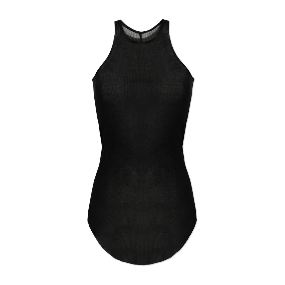 Rick Owens Top Bacic Rib Black Dames