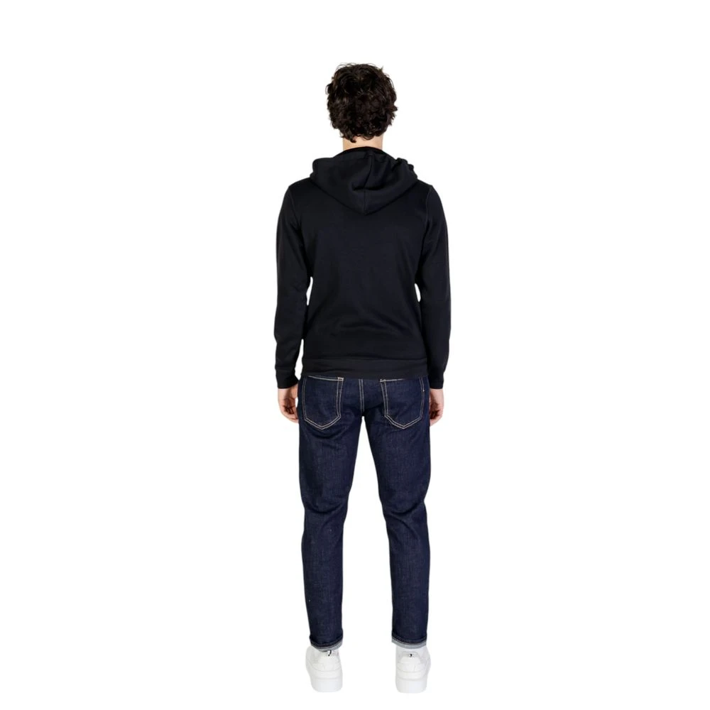 Emporio Armani Zwarte Katoenen Sweatshirt Herfst Winter Collectie Black Heren
