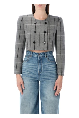 Cropped Checked Jacket