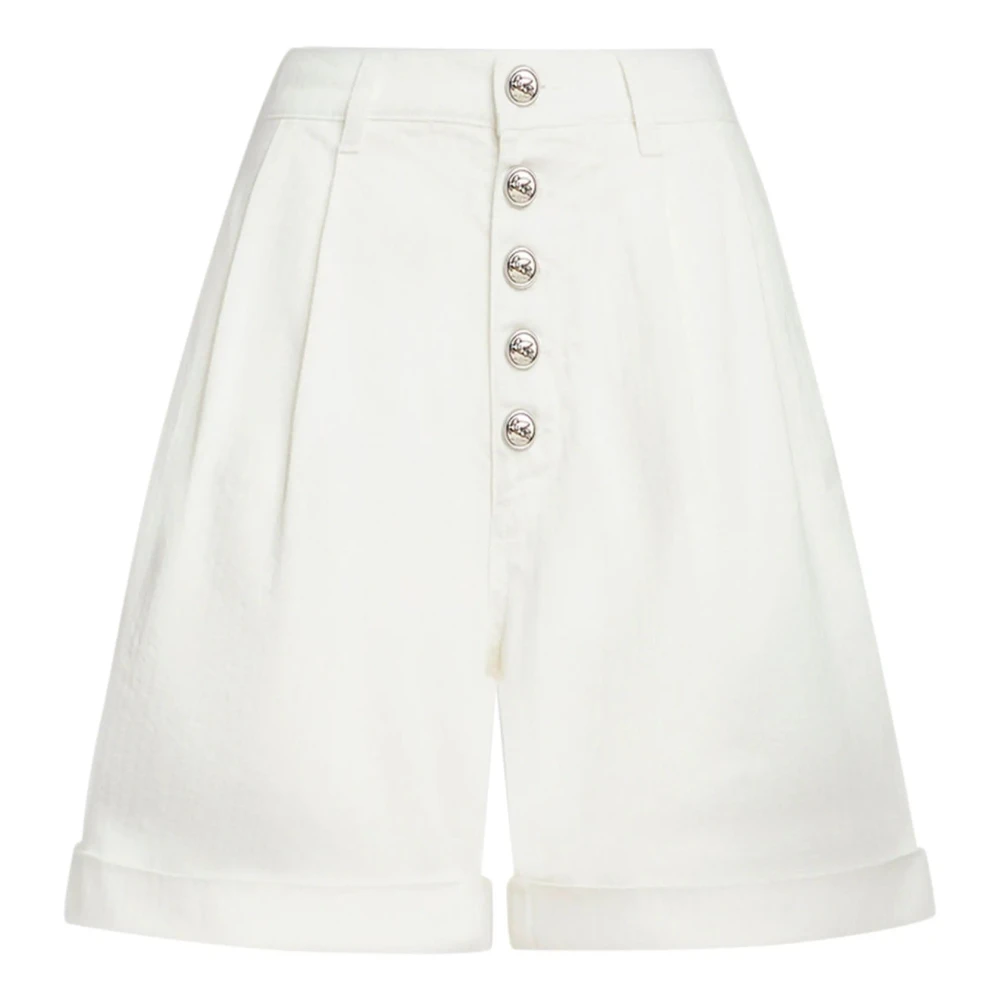 Etro Casual Vita Bomulls Shorts White, Dam