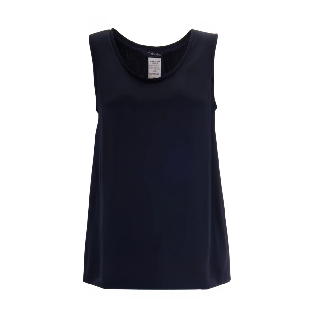 Max Mara Studio Women's Blue Sleeveless Tops, S, Sleeveless Tops