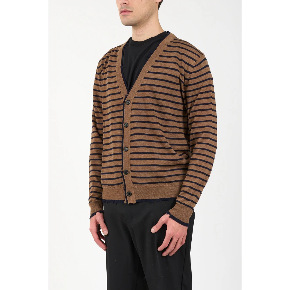 Mauro Grifoni Cardigan van zuivere wol met knoopsluiting Beige Heren
