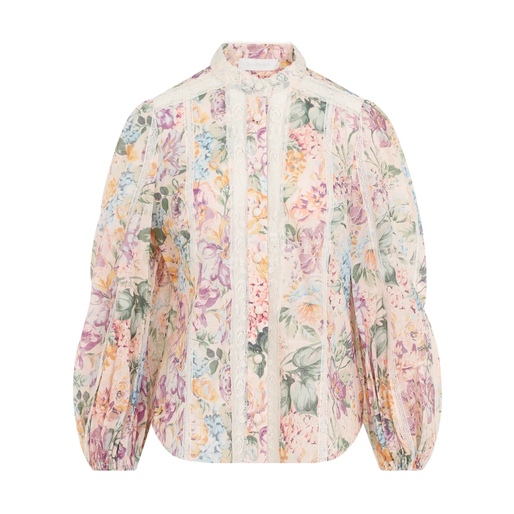 Zimmermann Bloemen Mandarin Kraag Shirt Multicolor Dames