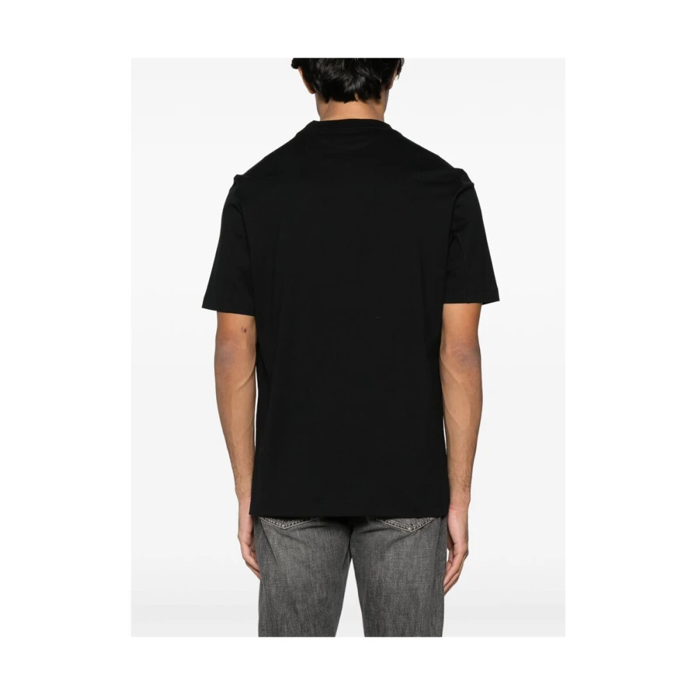 BRUNELLO CUCINELLI Zwarte Crew Neck T-shirt met Korte Mouwen Black Heren
