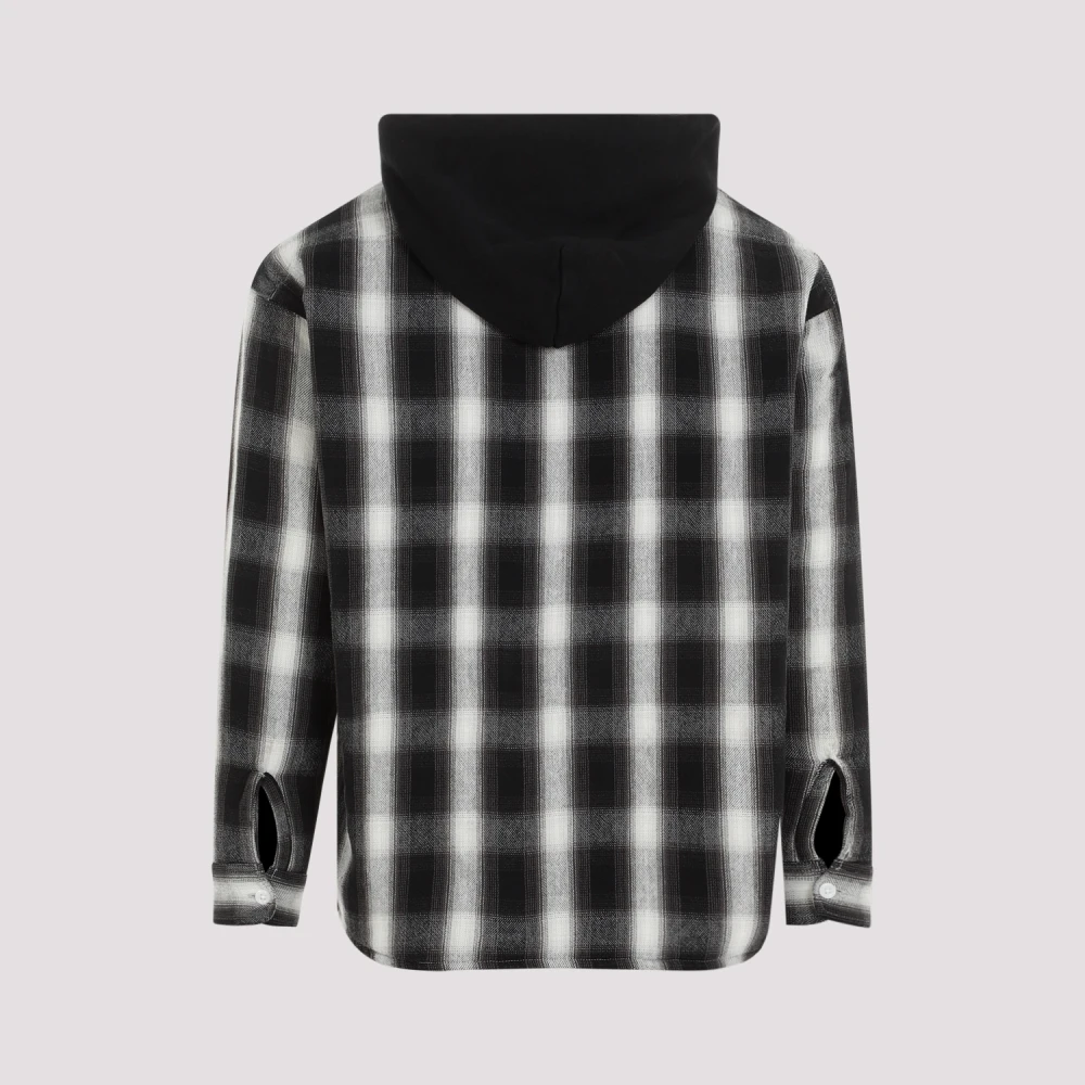 ©Saint M×××××× Zwart Wit Parka Shirt Black Heren