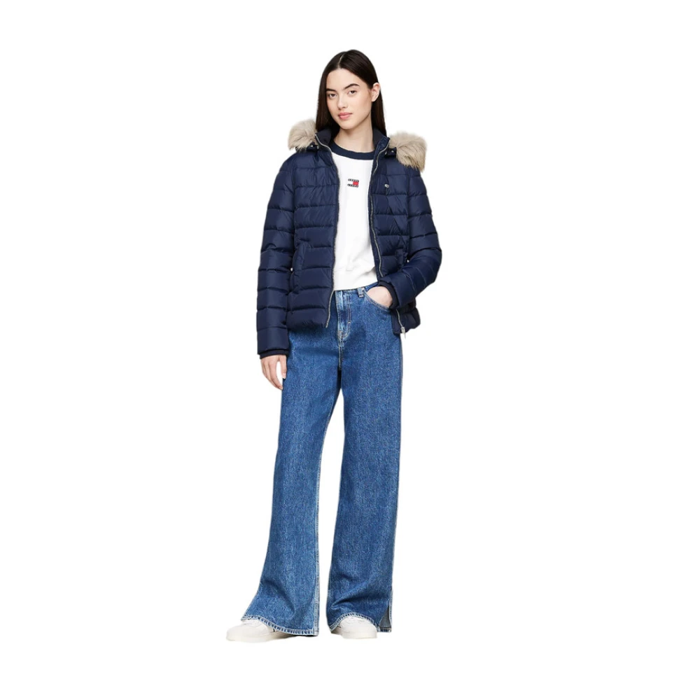 Tommy Jeans Korte Gewatteerde Jas Blue Dames