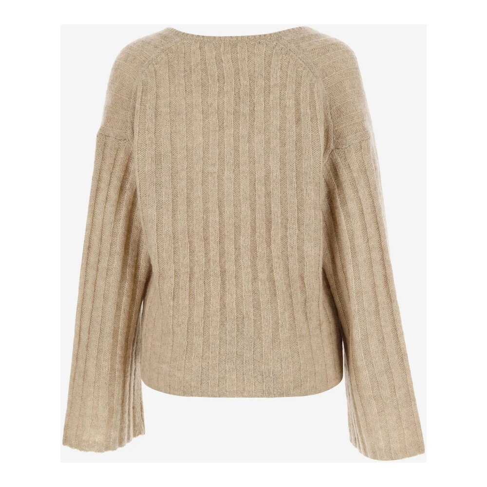 By Malene Birger Beige V-Neck Wool Blend Sweater By Herenne Birger Beige Dames