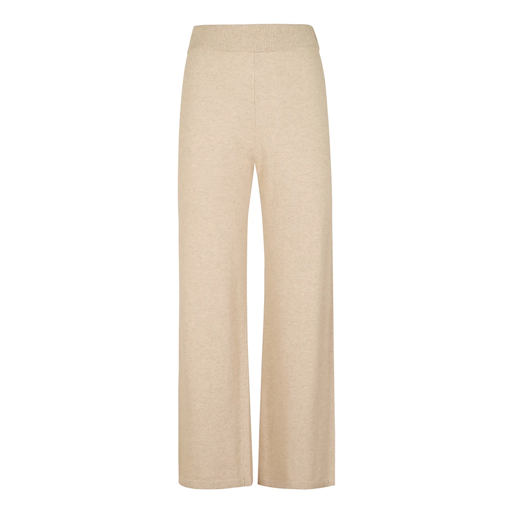 Max Mara Weekend Gebreide Zand Geribbelde Taillebroek Beige Dames