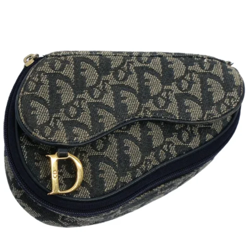 Dior Vintage Pre-owned Canvas clutches Blue Dames