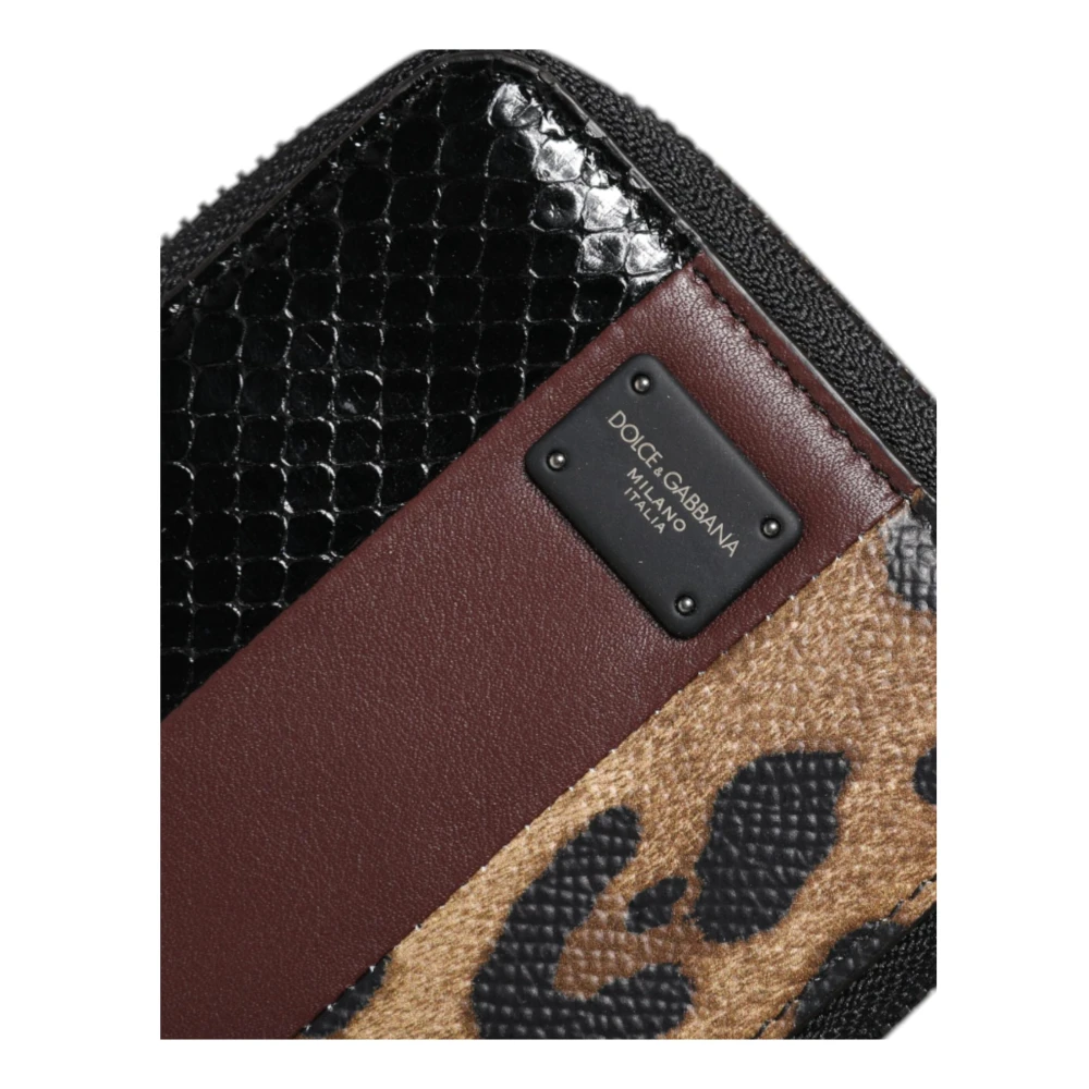 Dolce & Gabbana Luipaardprint Kaarthouder Portemonnee met Logo Multicolor Dames