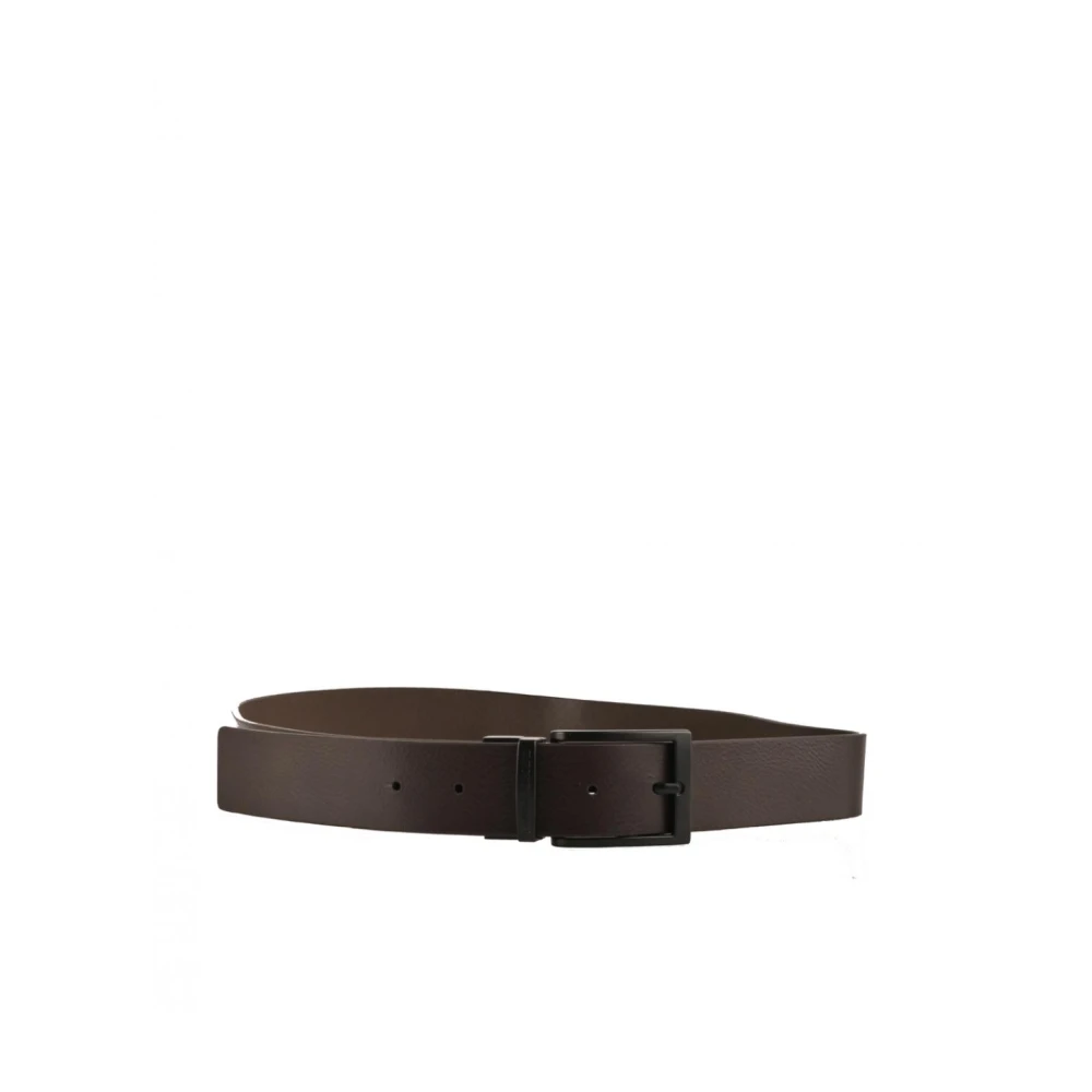 Emporio Armani Groene Leren Riem met Omkeerbare Functie en Adelaarsprint Green Heren