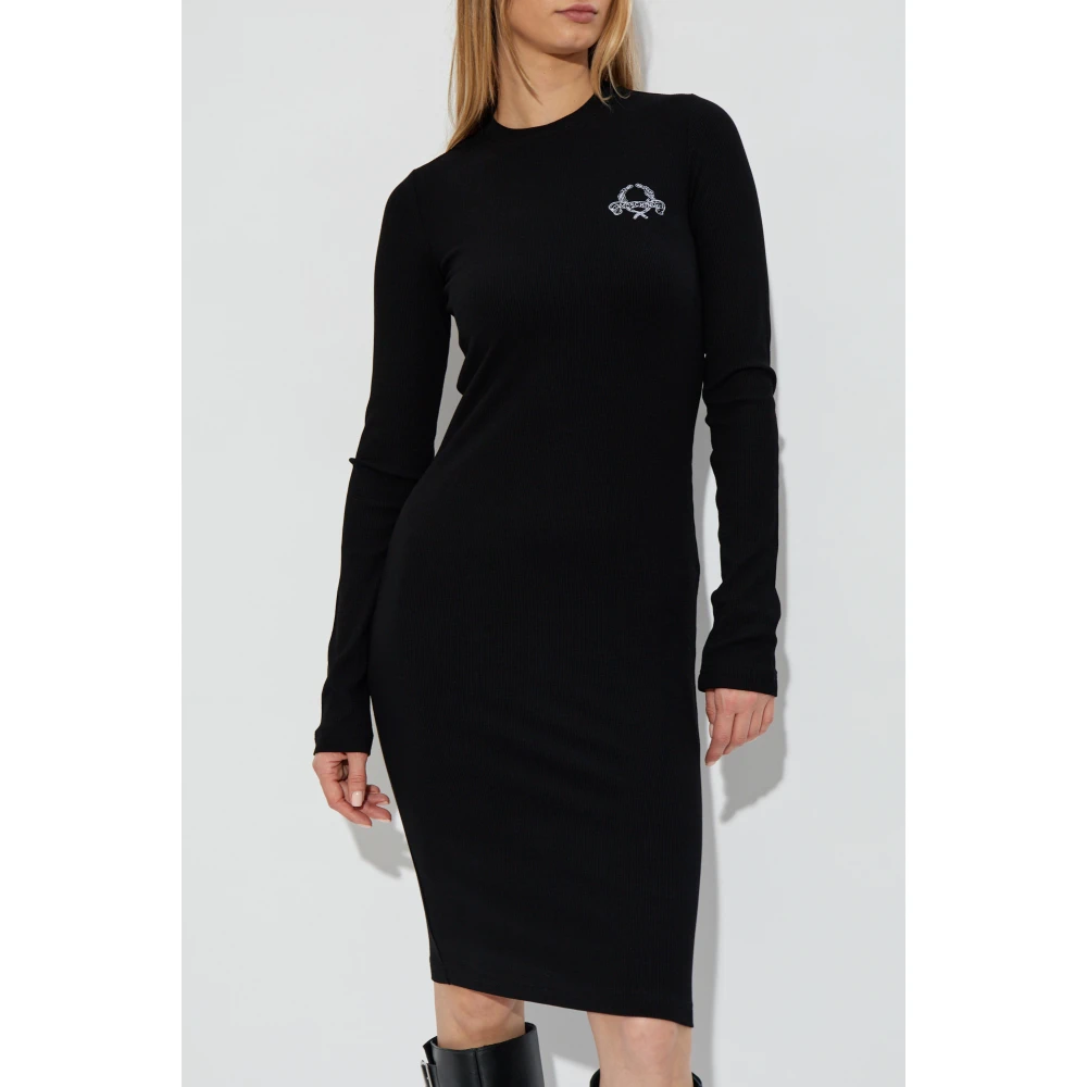 Moschino Jurk met logo Black Dames